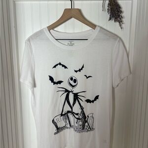 Disney The Nightmare Before Christmas White Graphic Tee